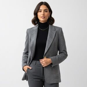 ESCADA Gray Wool Cashmere Blazer Jacket EU 40 US 10 Italian Luxury Minimalist